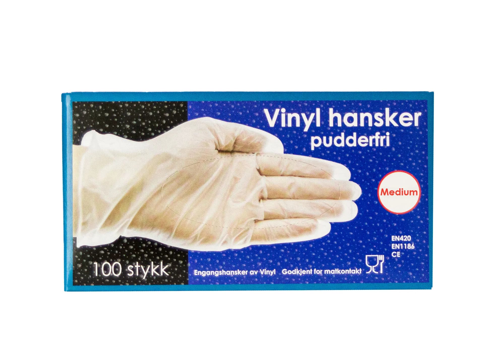 Vinylhansker, pudderfrie, 100 stk
